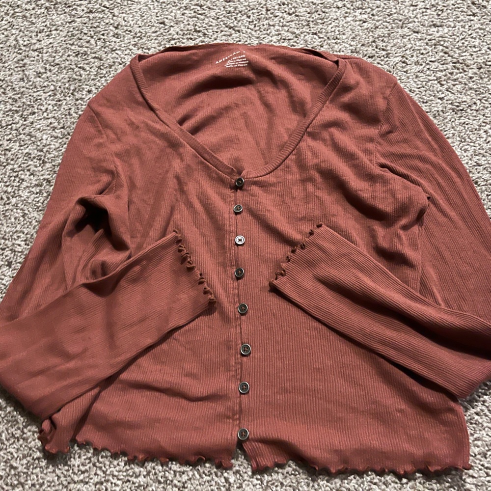 American Eagle ruffle long sleeve